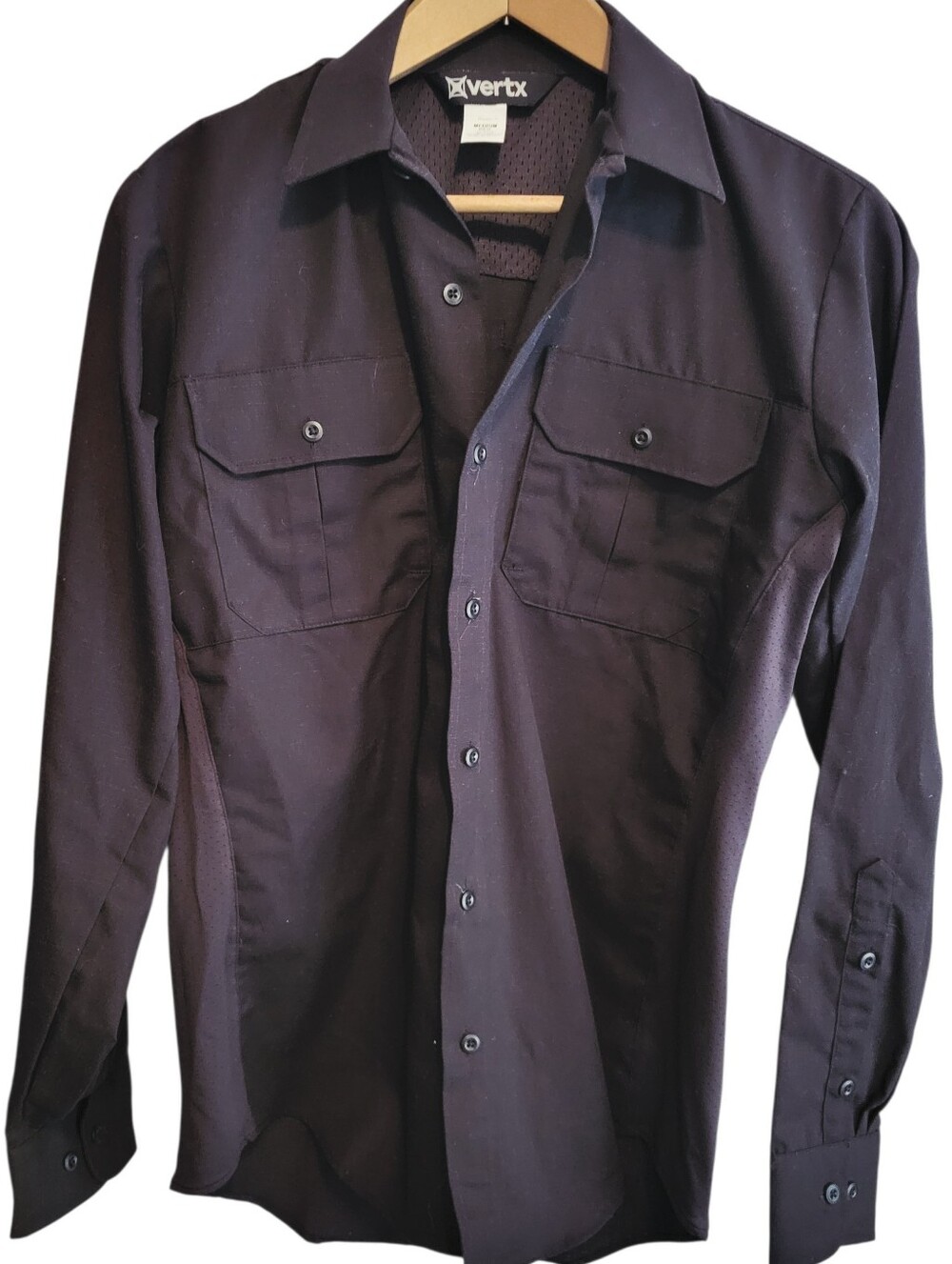 VERTX PHANTOM LT Tactical Black Button Up Size Medium-NWOT
